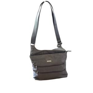 Baggallini Cross Body Bag Gray Sage Green Cheetah Light Slim Casual Travel